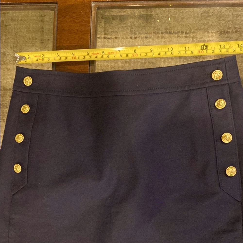 J.Crew Navy Skirt with Gold Buttons NWOT - Picture 8 of 14